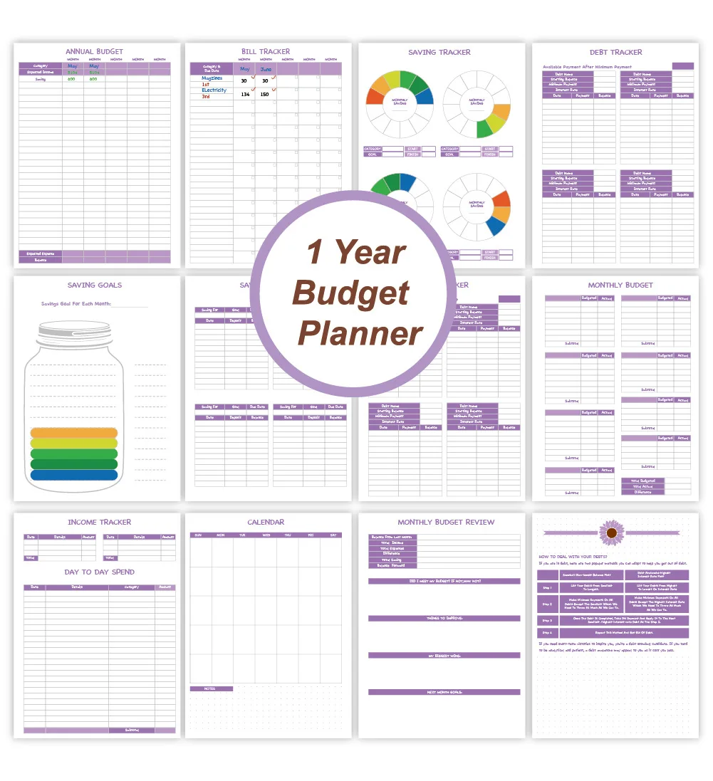 Ready to Ship 2025 A5 Budget Planner - Monthly Finance Organizer Notebook With Sticker