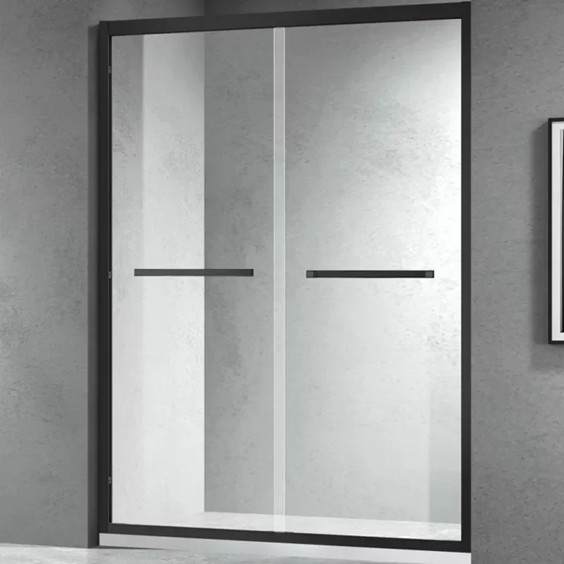 Waterproof Hotel Partition Tempered Glass Door Shower Screen Sliding Double Door Bathroom Shower Screens