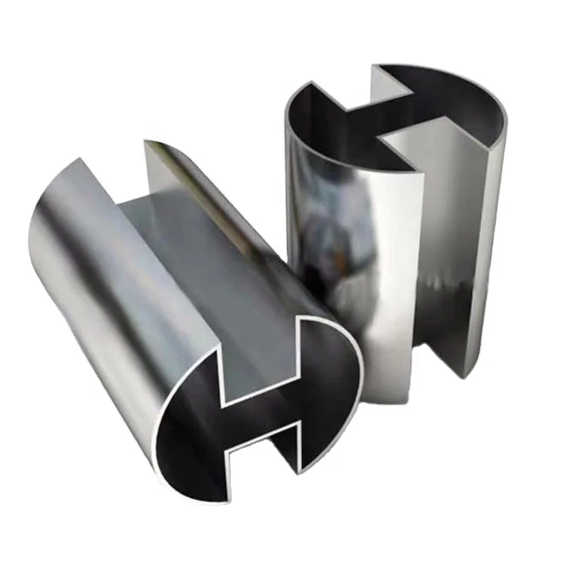 YONGYU Seamless Stainless Steel Pipe Tube 201 316l  Railing Decorative Stainless Steel Slot Groove U Tube