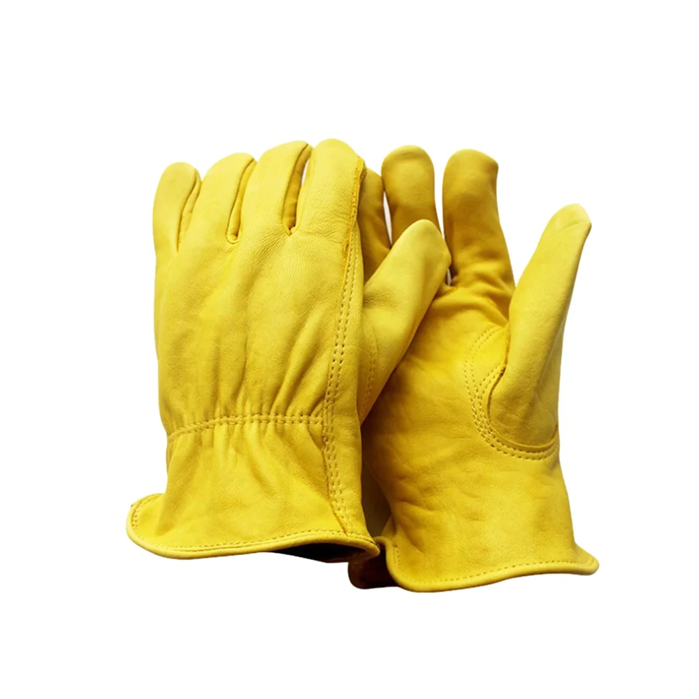 Top quality Extended Cuff Grain Cowhide Leather Wing Thumb Safety Work Rigger Leather Driver Gloves with Affordable Price