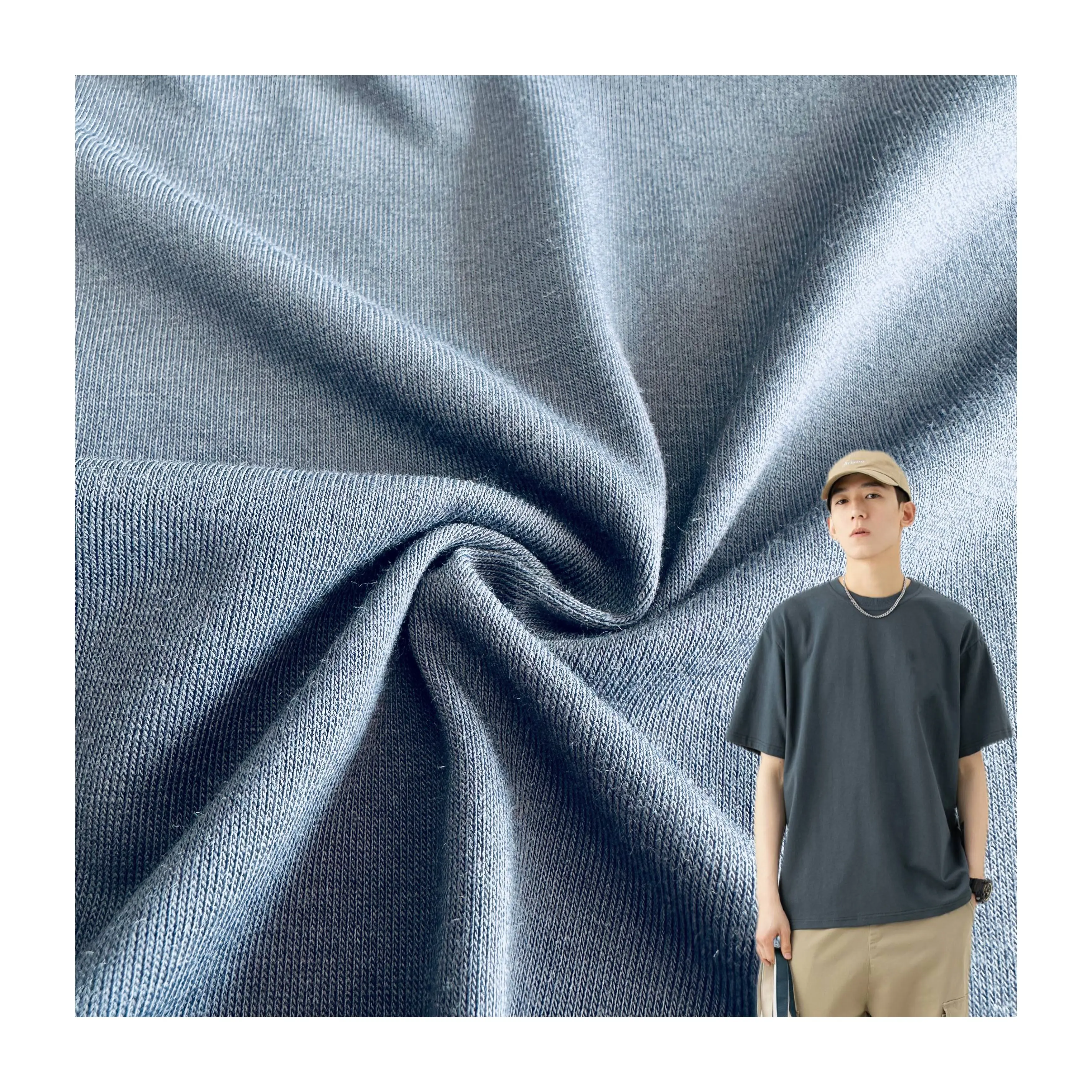 Stock soft comfortable polyester viscose spandex stretch TR Single Jersey fabric for T-shirt and clothing