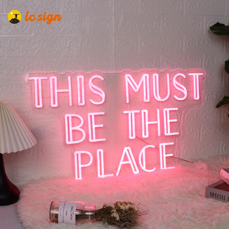 neon party accessories Pink 3D Art Wall-Mount Hang Up home neon lighting neon sign