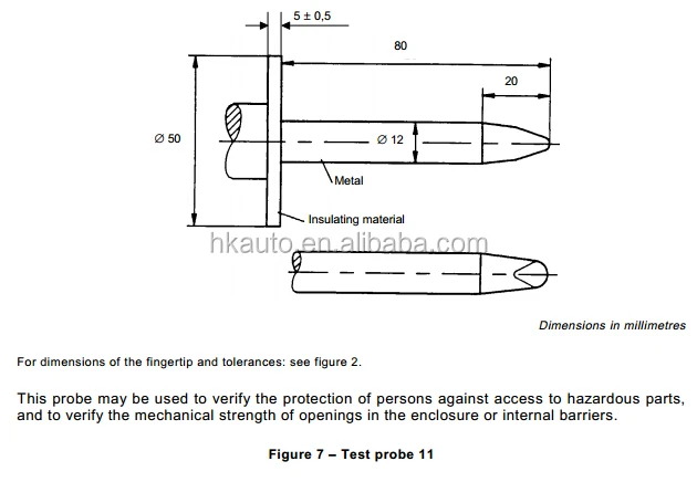 IEC61032 anti-shock Test Finger Probe 11 With 50N Force