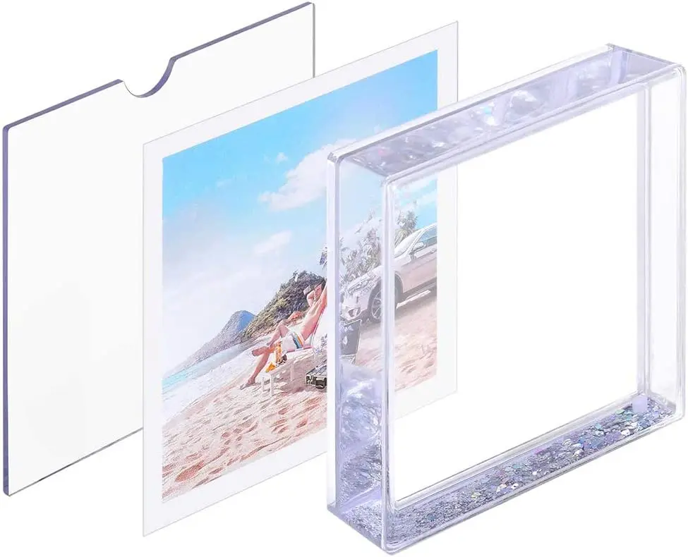 Factory low price acrylic photo frames liquid 3D floater picture photo frame funia photo frame