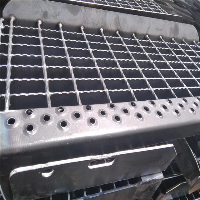 Galvanized Steel fire escape outdoor metal stairs with open grille treads