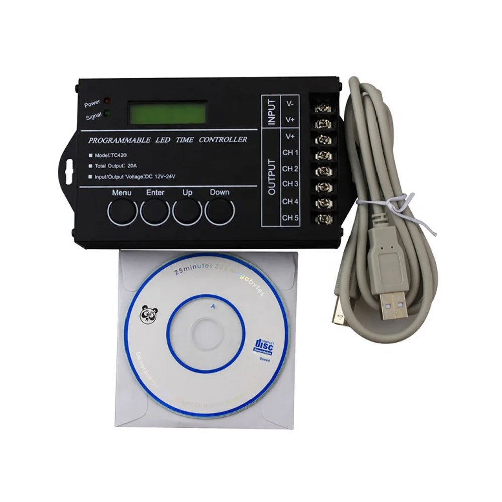 
BSOD LED Time Controller TC420 TC421 22Pack Time Programmable 5 CH output Led Strip Light Controller for aquariums, fish tank, 