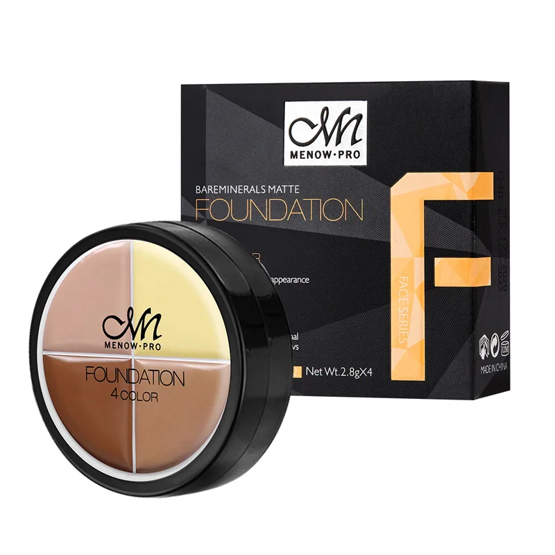 Menow multi-role 4 colors concealer foundation wet contour bronzer matte concealer strong coverage spots dark circle