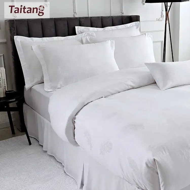 Wholesale New Design White 100% Cotton Bedding Set Hotel Bed Linen Hotel Bed Sheet