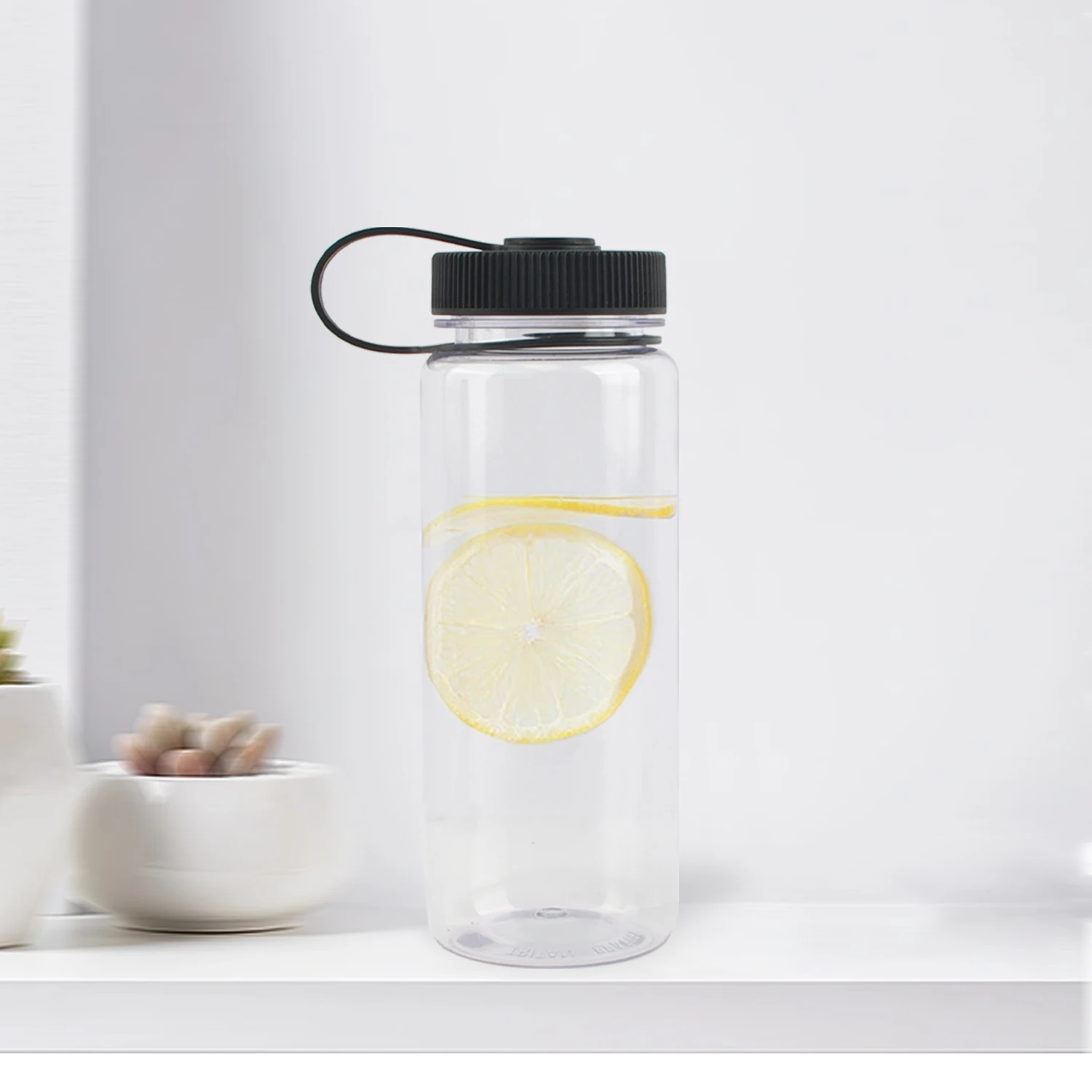 24oz BPA Free Plastic resunable Water Bottle Clear wide mouth Water Bottles