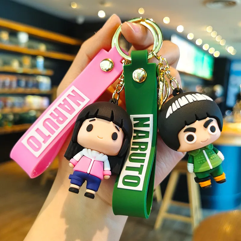 10 Color High Quality Cute Anime Ninja Uzumaki Uchiha Sasuke Itachi Akatsuki PVC mini Figure Keychain