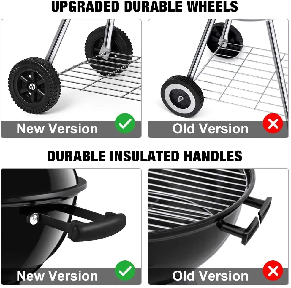 Charcoal Grill BBQ Kettle Portable Grill Outdoor Cooking Grills & Smokers for Camping Patio Picnic Backyard