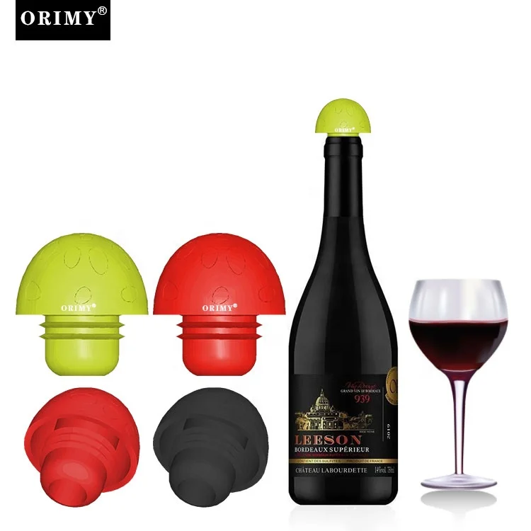 ORIMY OEM&OEM Bouchon De Vin Tapones De Vino 49*46mm Mushroom Shape Wine Bottle  Silicone Champagne Bottle Wine Stopper