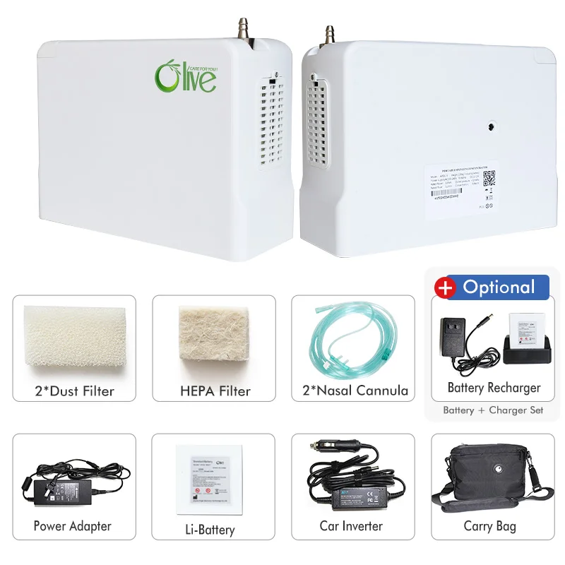 Mini Oxygen Concentrator 5 Liter Oxigenador De Ocxigeno Continuous Flow 1-7l Psa Portable Oxygene Concentrator For Travel