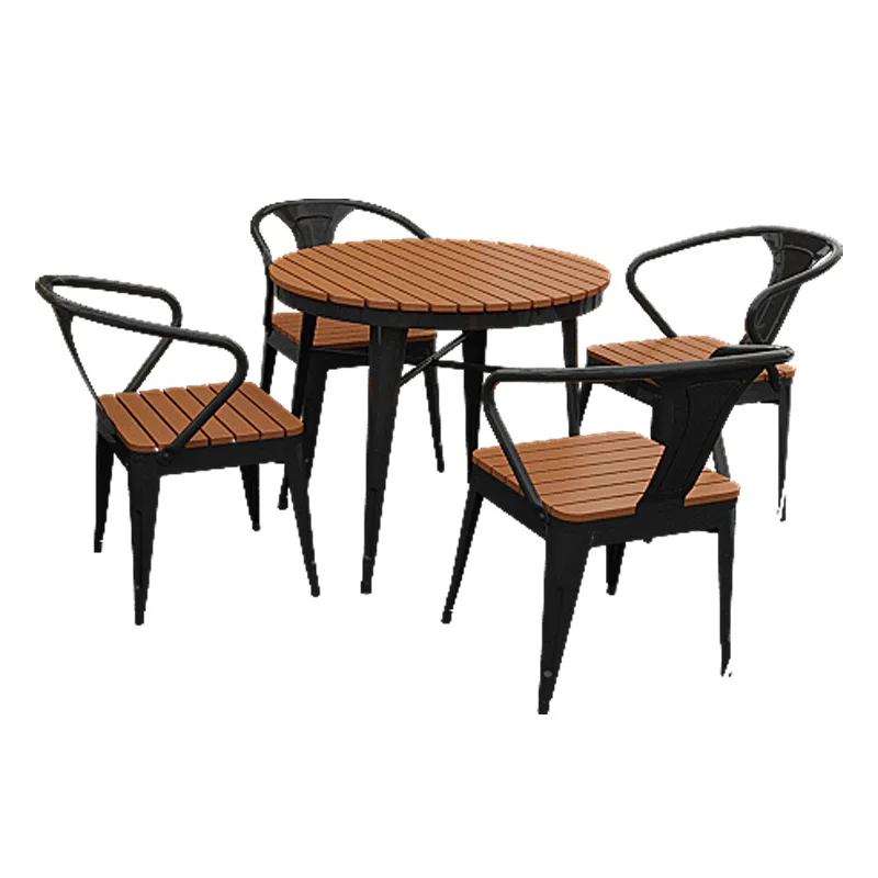 Customizable Restaurant Outdoor Garden Terrace Table Casual Garden Table and Benches Metal Restaurant Table Chair