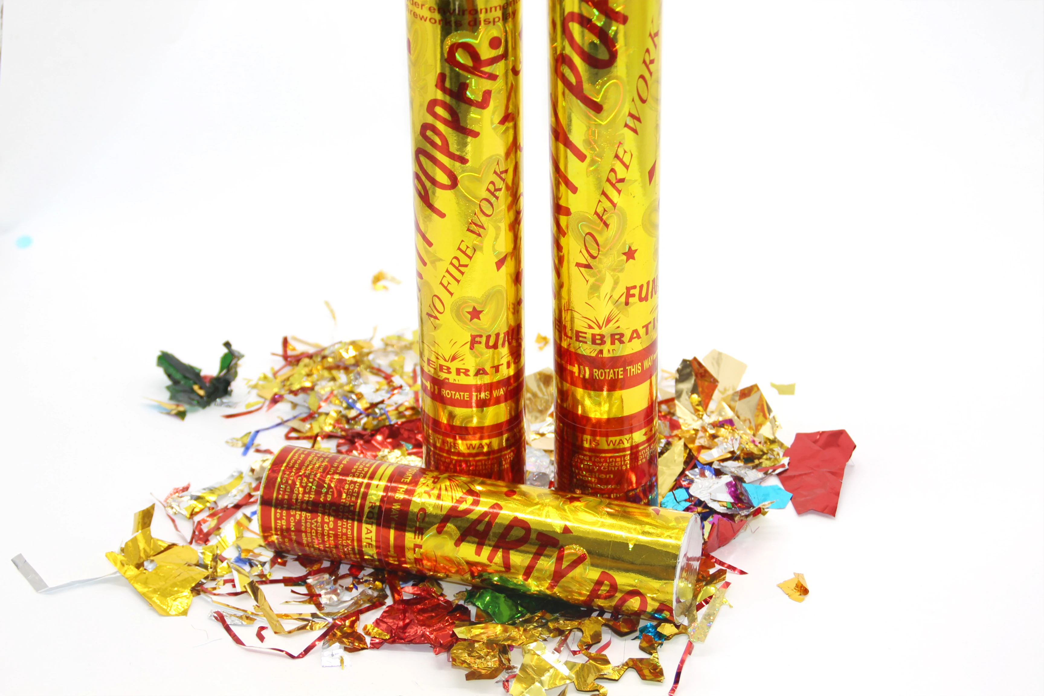 Hot Sale Wedding  And Party Favor Confetti Cannon With Golden Metallic Foil mini cylinder Party Popper
