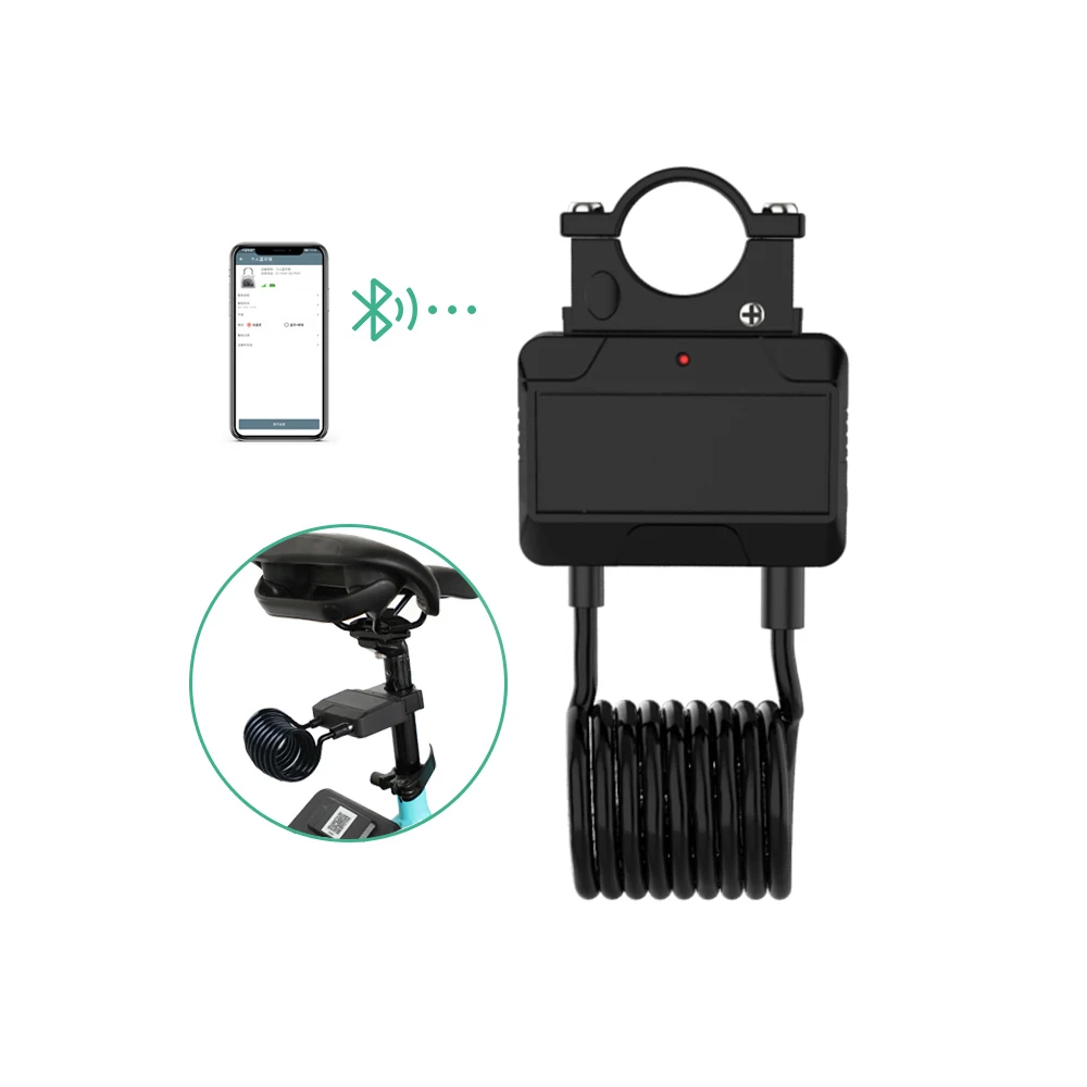 Omni New Arrival Ble Bluetooths Anti Theft Bike Alarm Smart Bicycle Motorcycle Steel Cable Lock System