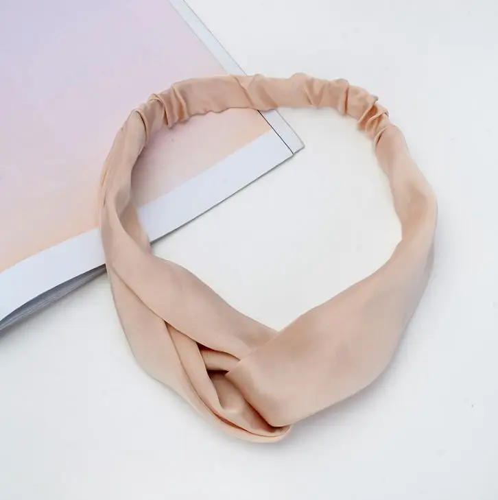 Elastic Hair Accessories Knotted Spa Makeup Headband Women Satin Fabric Hairband