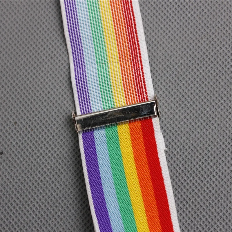 Подтяжки радужные мужские, подтяжки для брюк, носков, пояса, рубашек, праздничные подарочные