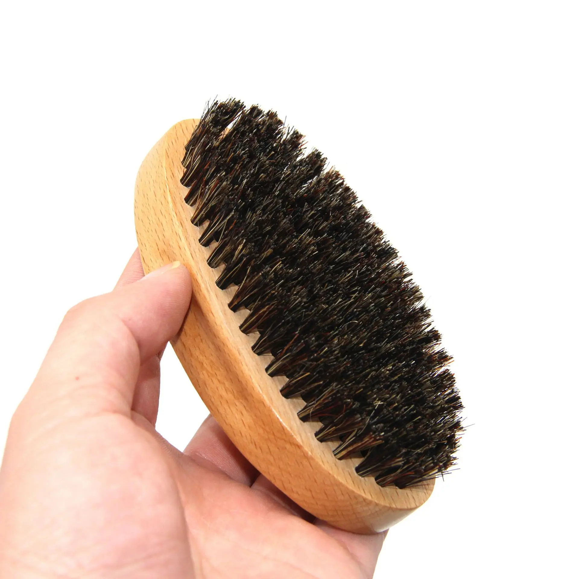 
bamboo/wooden round boar bristle beard brush mens beard comb hot 