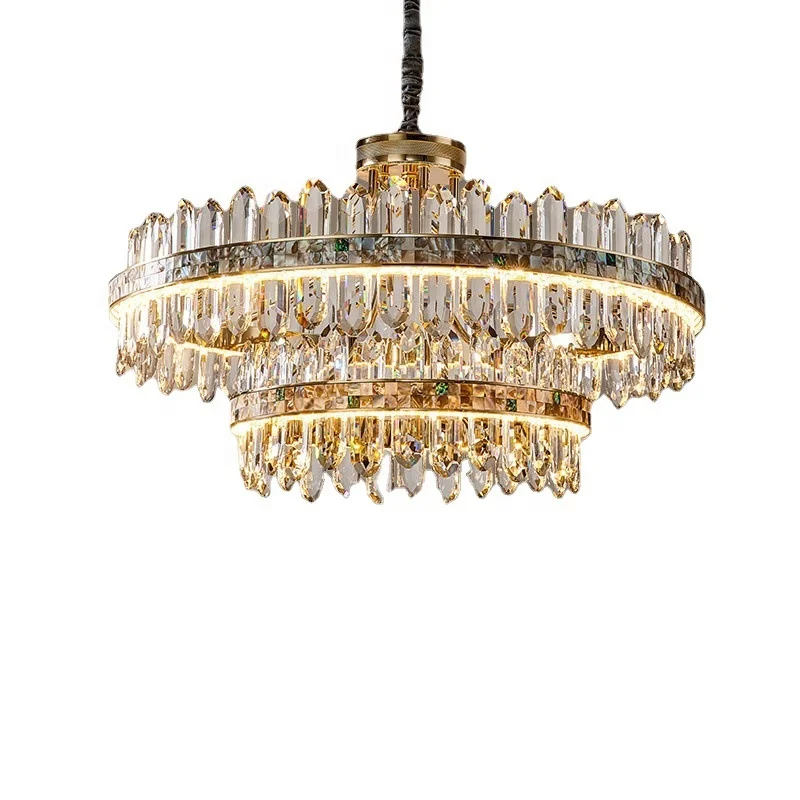 Italy kitchen dining room hanging lighting creative round nordic gold oval led crystal chandeliers pendant lights