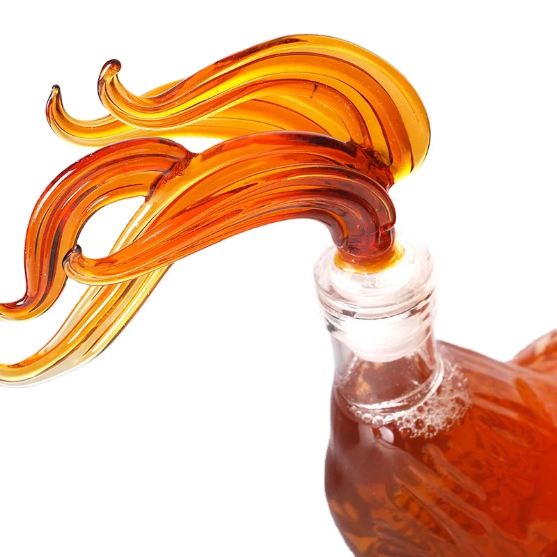 1000ml Rooster Shaped Glass Bottle Rooster Shaped Glass Decanter