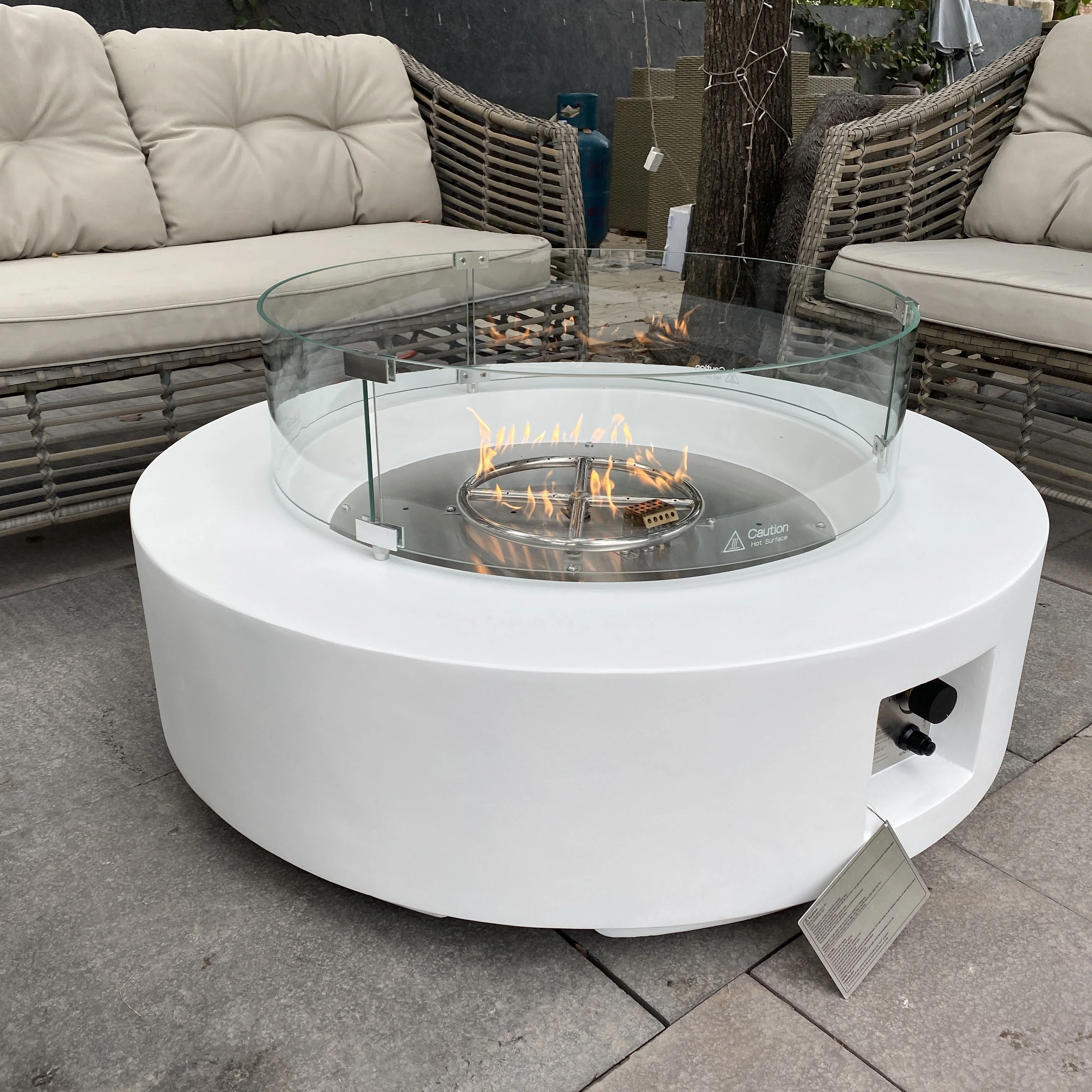 Backyard Best Smokeless Glass Fiber Reinforced Concrete Gas Fireplace  Propane Fire Table