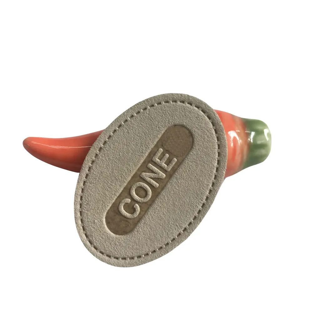 Garment label Customized Crochet Leather Tag Jeans Suede Soft Leather Patch Label Wholesale Cloth Luggage Leather Tag For Bag