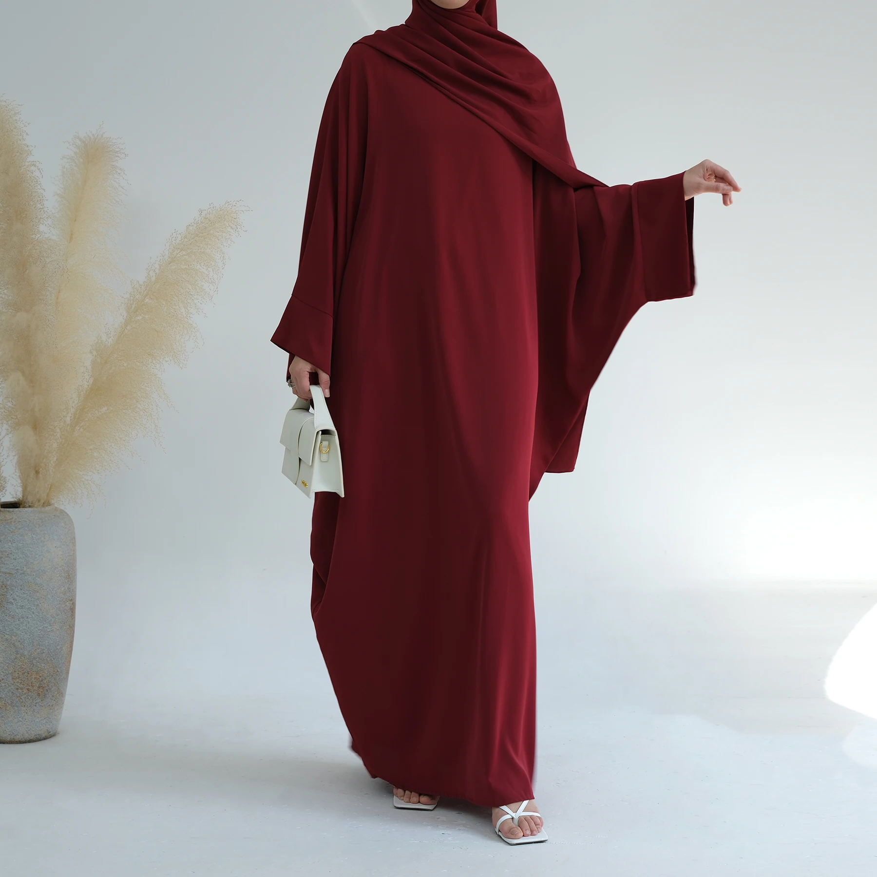 Loriya Fashion Islamic Clothing Traditional Muslim Abaya Dress Nida Fabric Plain Abaya Thobe Muslim Women Dress Dubai Abaya