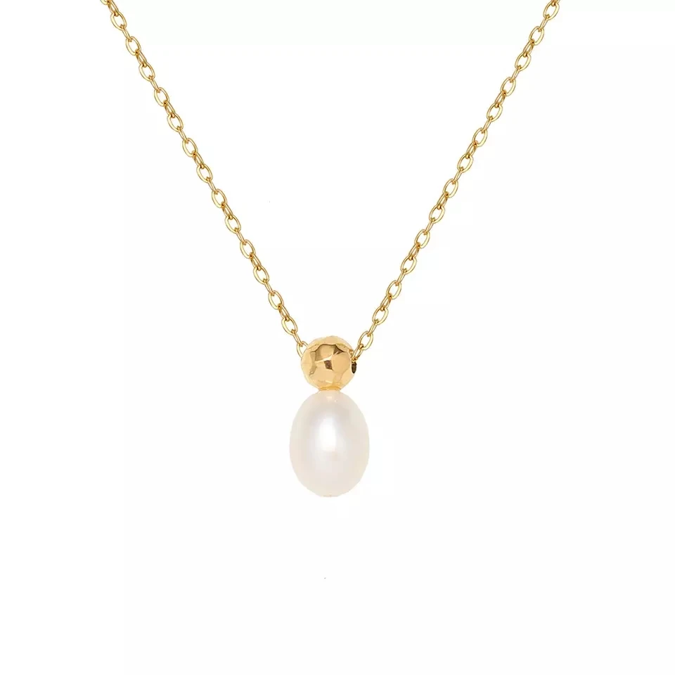 Inoxydable Femmale Perles Pour La Fabrication De Bijoux 18 carat 18k Gold Plated A Perfume Pearl Ball Necklace