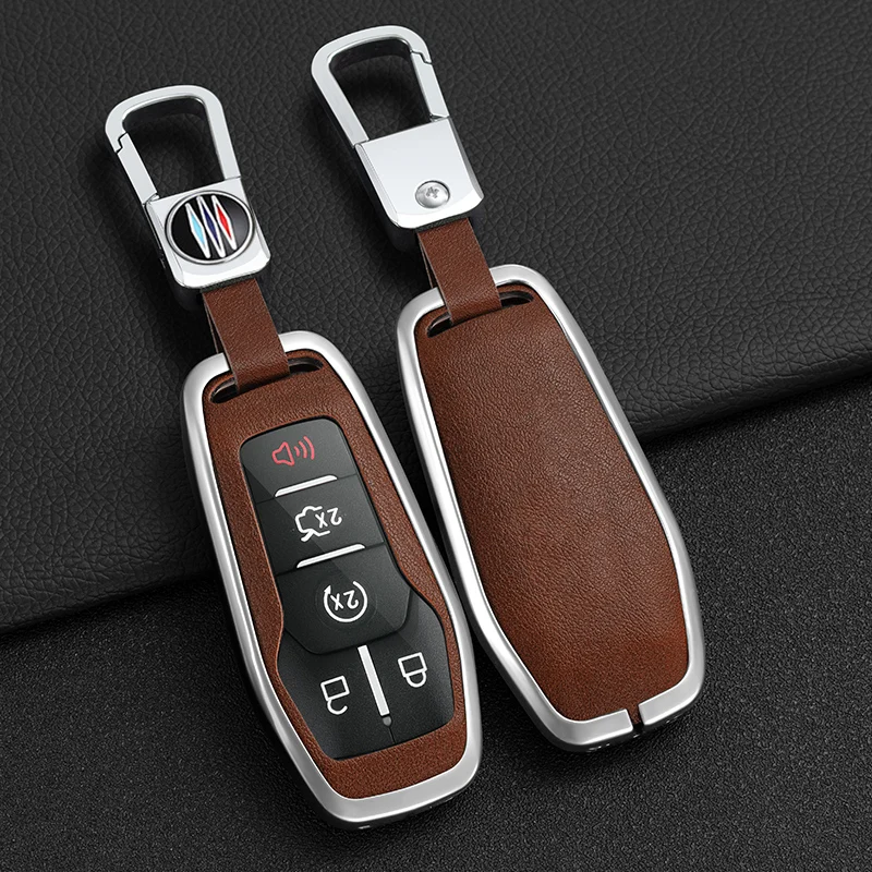 Zinc Alloy Metal Car Key Cover Case Remote Control Smart Key Shell Holder Case Fit for Ford Mustang