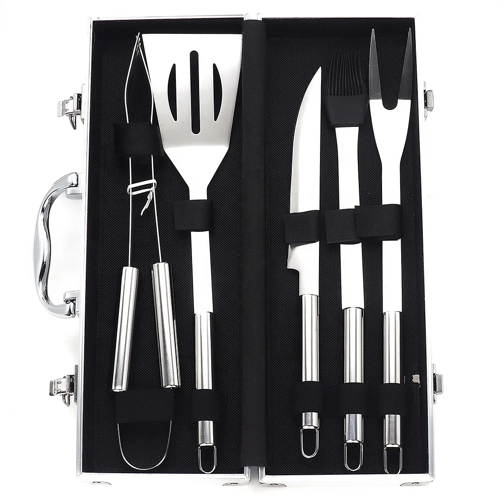 Camp Outdoor Barbecue Grills Tool Set Stainless Steel BBQ Tool Easy Clean Barbecue Accessories Set