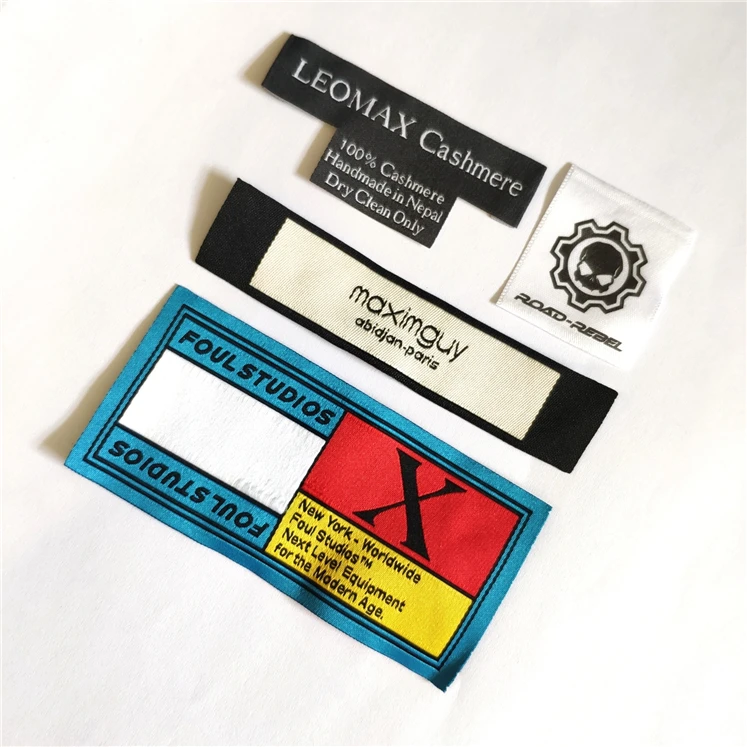 Woven clothing label custom design woven edge label custom woven clothing labels