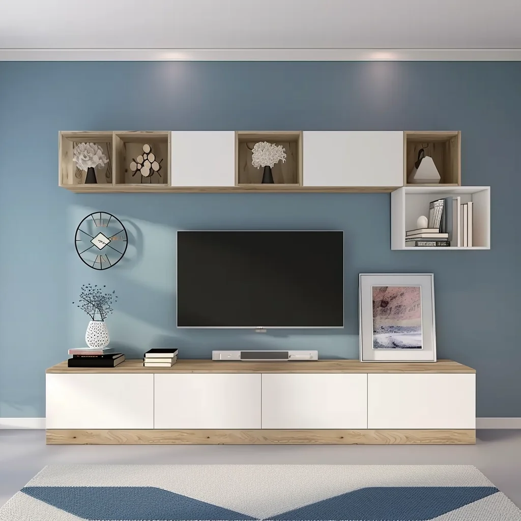 Modern Minimalist Luxury TV Stand with Extendable Feature and Storage for Home Bedroom Apartment or Hall TV Cabinet