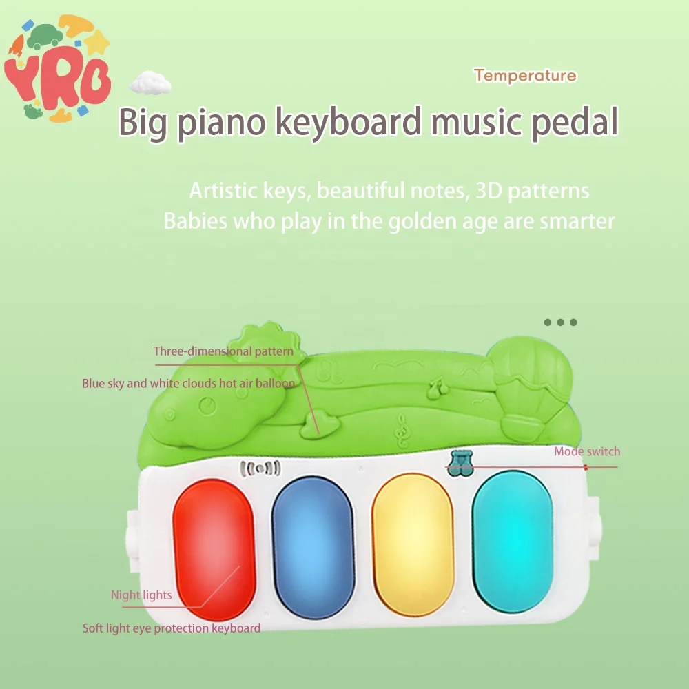 Yrb Wholesale Activity Fitness Sleeping Game Blanket Baby Play Gym Mat Baby Musical Educational Toy Mat with Piano Pedal