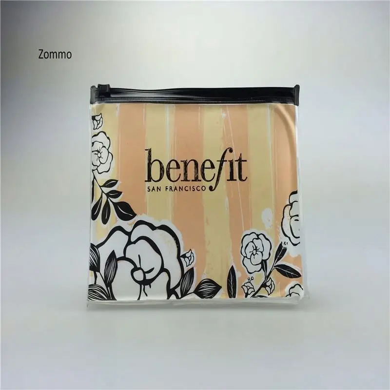 Custom Reusable clear Vinyl Pvc Zipper Bags with Handles