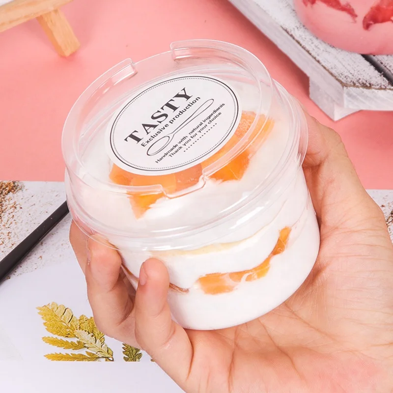 250ml Transparent Cake Box Disposable PET Plastic Soy Milk Baking Packaging Boxes