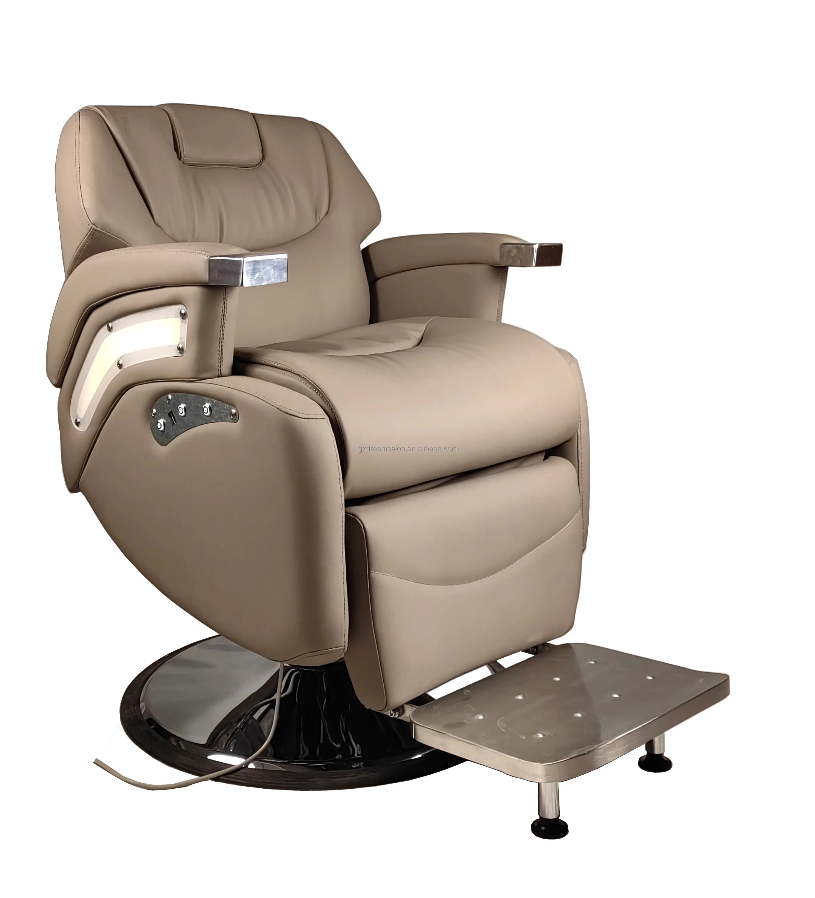 DREAMSALON Salon Equipment Optional Color Durable Classic Barber Chair with Light Band Electric Hair Styling Reclining Hair Care