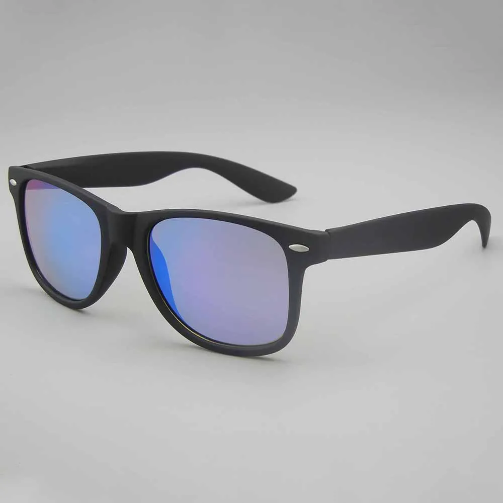 Wholesale UV400 CE Promotional Logo rubber Purple Mirror coating lenses sunglasses sun shades glasses fishing shopping outdoor