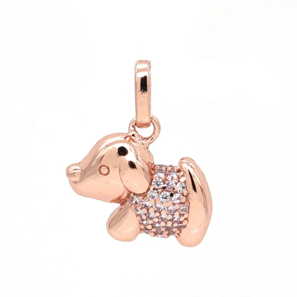 925 Sterling Silver Puppy Dog Jewelry Crystal cubic zirconia necklace pendant Jewelry