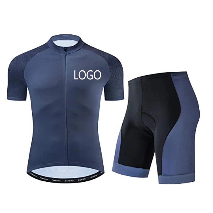 Wholesale men Custom Quick Dry breathable Short Sleeve full zipper cycling jersey road bike cycling set