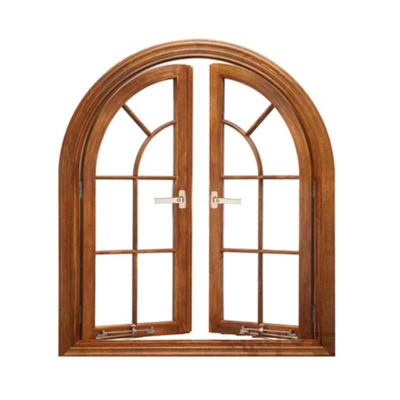 Famous square type arch design windproof waterproof aluminum church house glass window