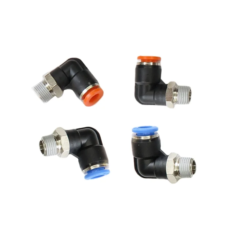 Plastic Pneumatic Parts, Push In to Quick Connect Pneumatic Fittings, L Type Male External Threaded Plastic Elbow Tube Fittings