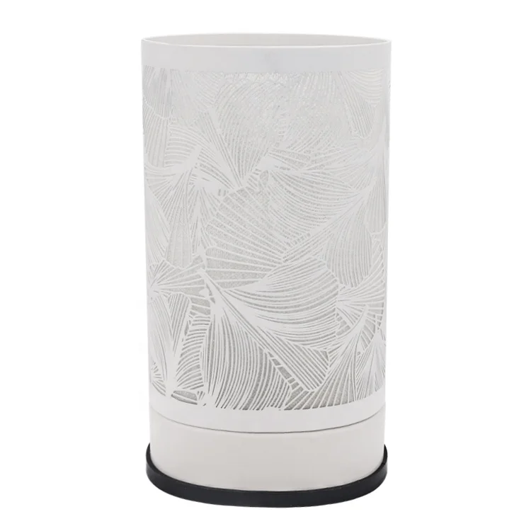 Electric Touch Warmer with glass insert dish white metal touch dimming table lamps aroma oil wax warmer