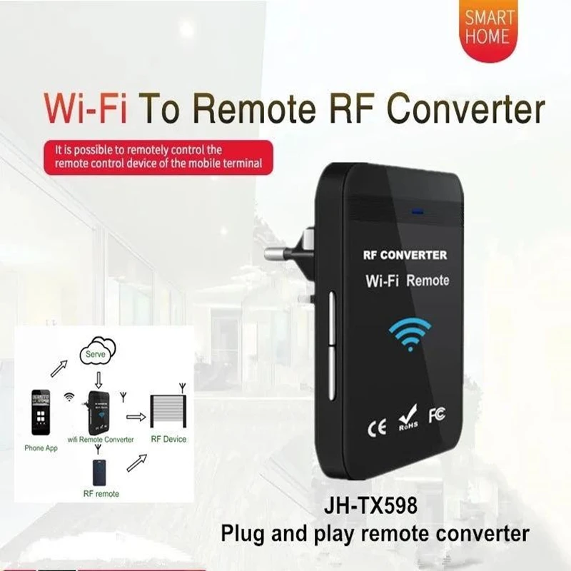 280-868MHz WiFi Multi-Frequency Remote Charger with Plug for The Sliding Gate or Garage Door