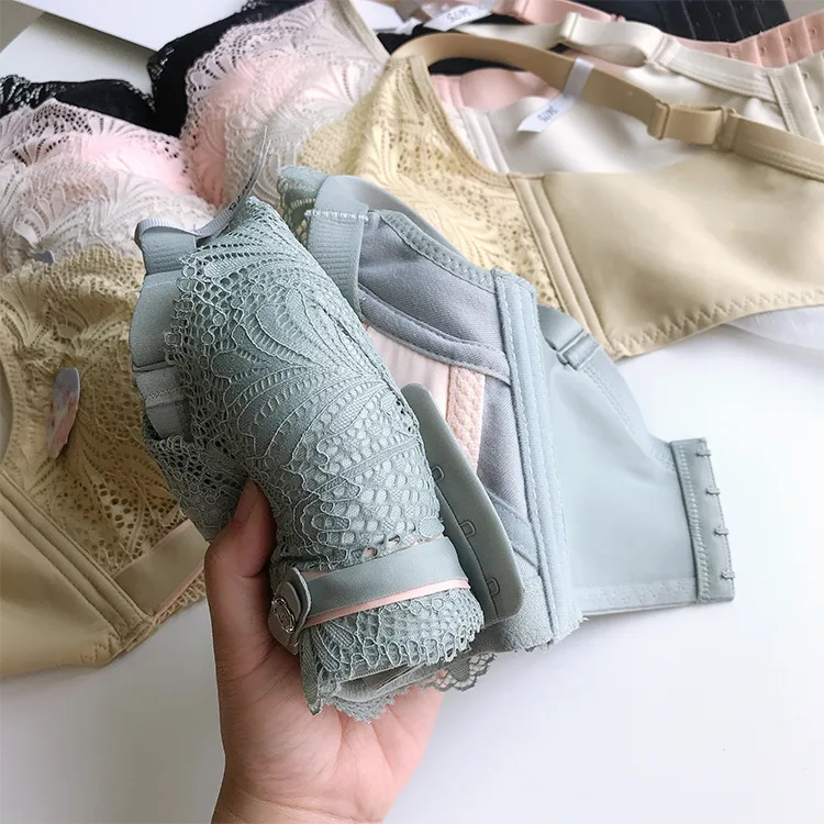 
Peach Plastic Hollow-Out Bra No Steel Ring Lace Beauty Salon Adjustment Type Comfortable Underwear Ladies Sexy Bra 