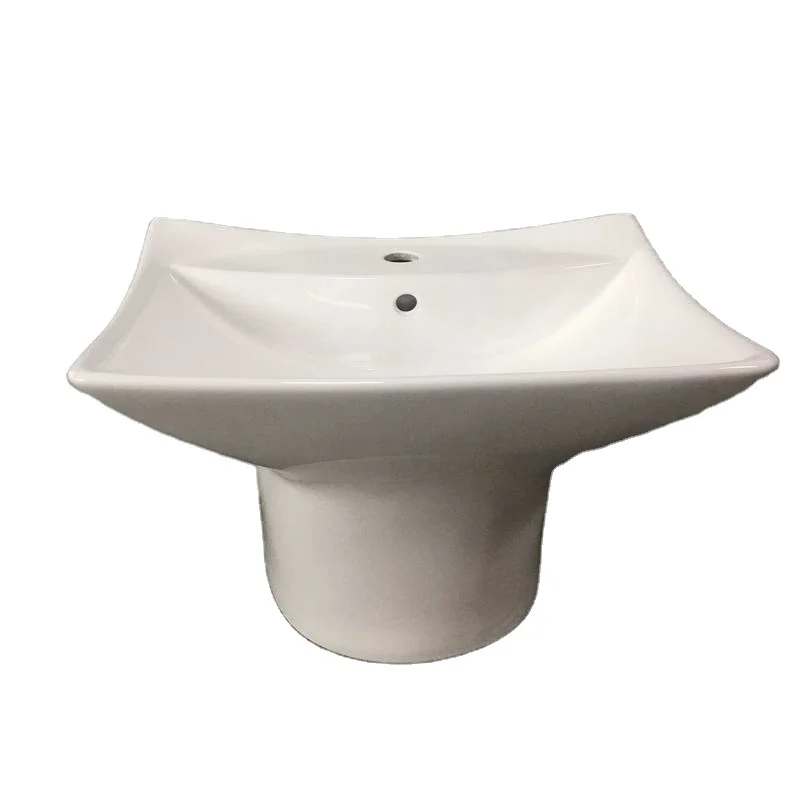 Hot selling short foot bathroom equipment ceramic wall hung  span  fashionable shell shape  basin