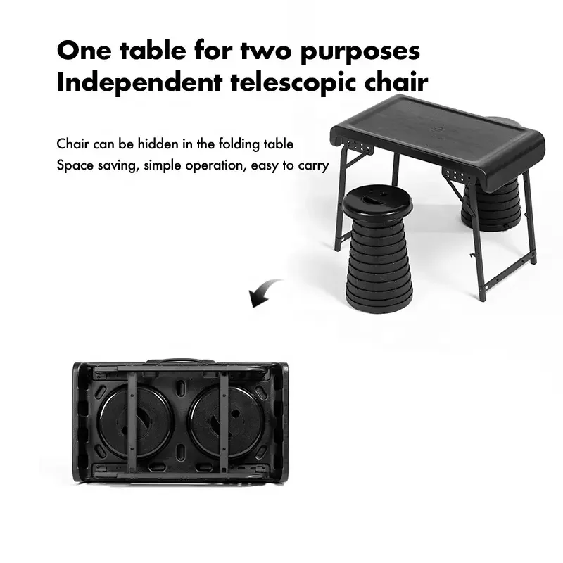 hot sell Outdoor Furniture  Camping Aluminum PE Folding Table Camping Table chair set Portable Picnic
