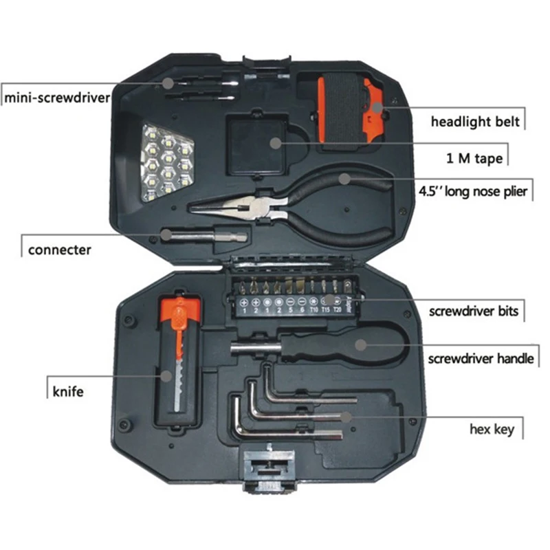 
ST-08 24pc shand tool screwdriver set with Flashlight 