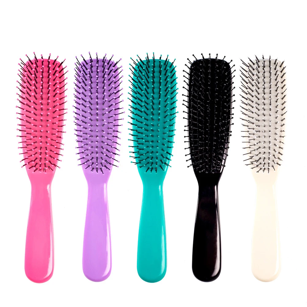 Gentle Touch Detangler Hair Brush - Scalp Brush / Grooming Brush Stimulates Hair Growth with Dual-Length Soft Nylon Bristles for