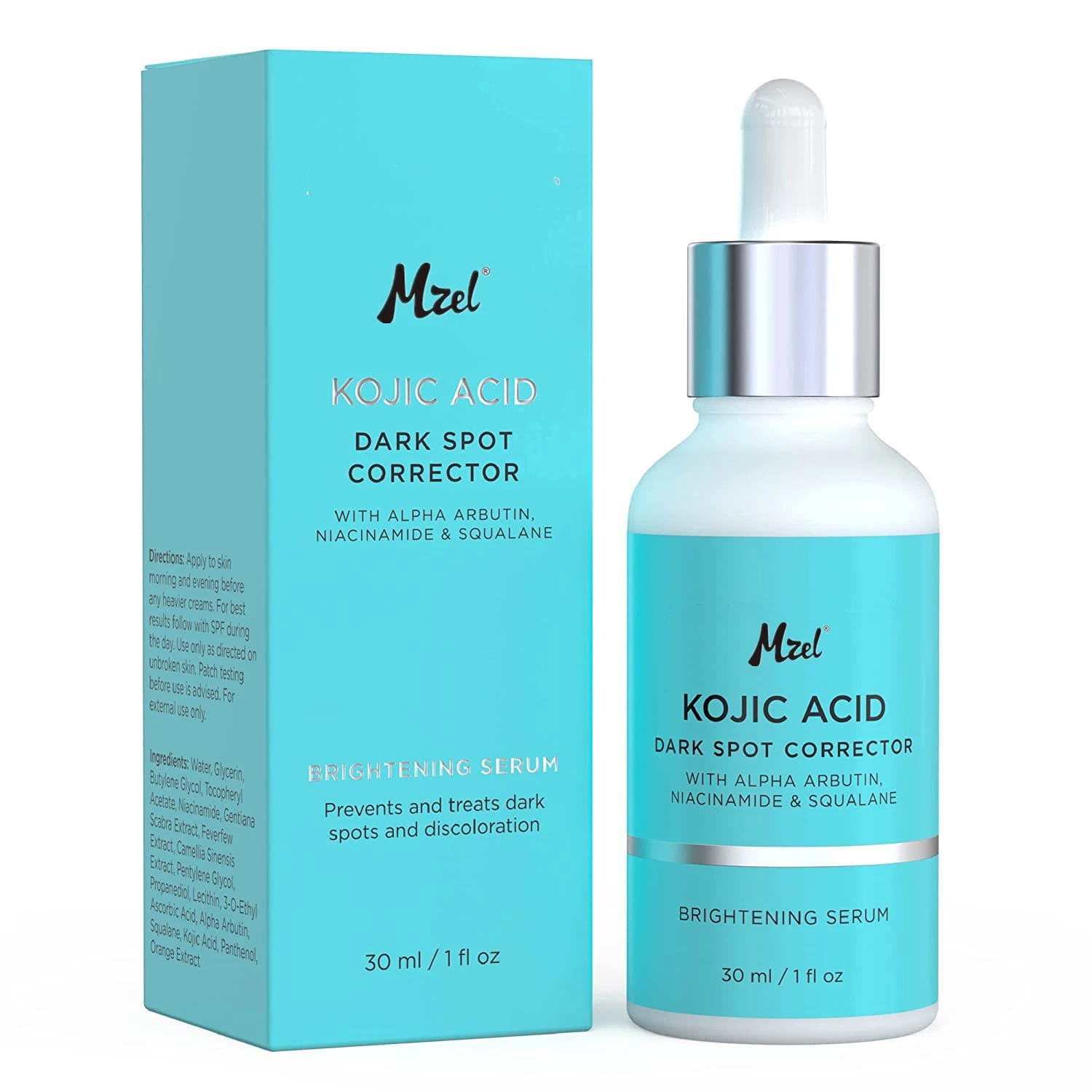 Private Label Kojic Acid Serum Dark Spot Corrector Lightening Whitening for Face & Body with Alpha Arbutin, Niacinamide
